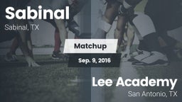 Matchup: Sabinal  vs. Lee Academy  2016