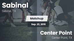 Matchup: Sabinal  vs. Center Point  2016