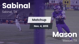 Matchup: Sabinal  vs. Mason  2016