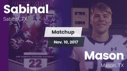 Matchup: Sabinal  vs. Mason  2017