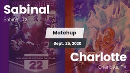 Matchup: Sabinal  vs. Charlotte  2020