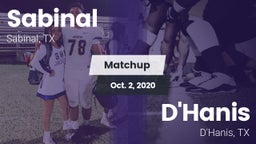 Matchup: Sabinal  vs. D'Hanis  2020