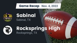 Recap: Sabinal  vs. Rocksprings High 2022