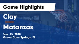 Clay  vs Matanzas  Game Highlights - Jan. 23, 2018