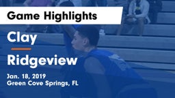 Clay  vs Ridgeview Game Highlights - Jan. 18, 2019