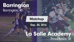 Matchup: Barrington High vs. La Salle Academy 2016