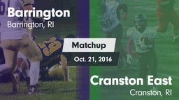 Matchup: Barrington High vs. Cranston East  2016