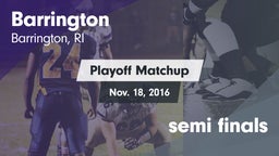 Matchup: Barrington High vs. semi finals 2016