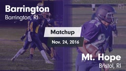 Matchup: Barrington High vs. Mt. Hope  2016