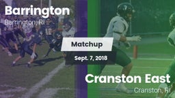 Matchup: Barrington High vs. Cranston East  2018