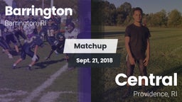 Matchup: Barrington High vs. Central  2018