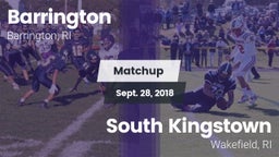 Matchup: Barrington High vs. South Kingstown  2018