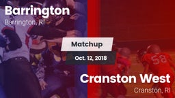 Matchup: Barrington High vs. Cranston West  2018