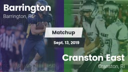 Matchup: Barrington High vs. Cranston East  2019