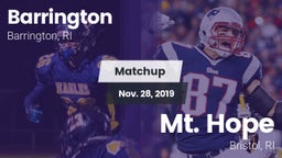 Matchup: Barrington High vs. Mt. Hope  2019