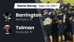 Recap: Barrington  vs. Tolman  2021