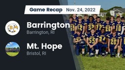 Recap: Barrington  vs. Mt. Hope  2022