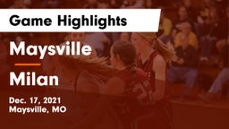 Maysville  vs Milan  Game Highlights - Dec. 17, 2021