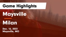 Maysville  vs Milan Game Highlights - Dec. 16, 2022