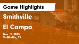 Smithville  vs El Campo  Game Highlights - Nov. 3, 2023