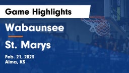 Wabaunsee  vs St. Marys  Game Highlights - Feb. 21, 2023