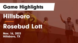 Hillsboro  vs Rosebud Lott Game Highlights - Nov. 16, 2023