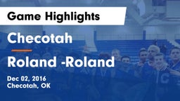 Checotah  vs Roland -Roland Game Highlights - Dec 02, 2016