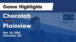 Checotah  vs Plainview Game Highlights - Feb. 28, 2020