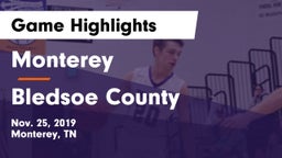 Monterey  vs Bledsoe County  Game Highlights - Nov. 25, 2019