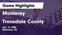 Monterey  vs Trousdale County  Game Highlights - Jan. 14, 2020