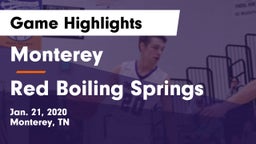 Monterey  vs Red Boiling Springs Game Highlights - Jan. 21, 2020