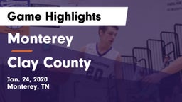 Monterey  vs Clay County Game Highlights - Jan. 24, 2020