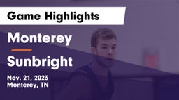 Monterey  vs Sunbright  Game Highlights - Nov. 21, 2023