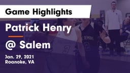 Patrick Henry  vs @ Salem Game Highlights - Jan. 29, 2021