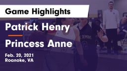 Patrick Henry  vs Princess Anne  Game Highlights - Feb. 20, 2021