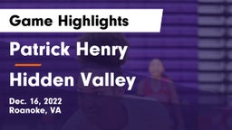 Patrick Henry  vs Hidden Valley  Game Highlights - Dec. 16, 2022