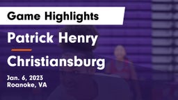 Patrick Henry  vs Christiansburg  Game Highlights - Jan. 6, 2023