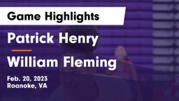 Patrick Henry  vs William Fleming Game Highlights - Feb. 20, 2023
