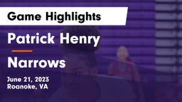 Patrick Henry  vs Narrows  Game Highlights - June 21, 2023