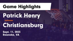 Patrick Henry  vs Christiansburg  Game Highlights - Sept. 11, 2023