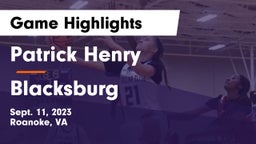 Patrick Henry  vs Blacksburg  Game Highlights - Sept. 11, 2023