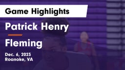 Patrick Henry  vs Fleming  Game Highlights - Dec. 6, 2023
