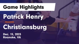 Patrick Henry  vs Christiansburg Game Highlights - Dec. 15, 2023