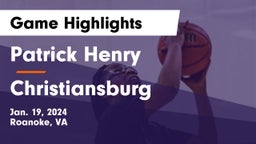 Patrick Henry  vs Christiansburg  Game Highlights - Jan. 19, 2024