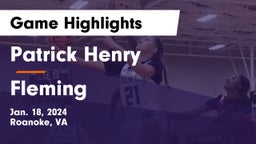Patrick Henry  vs Fleming  Game Highlights - Jan. 18, 2024