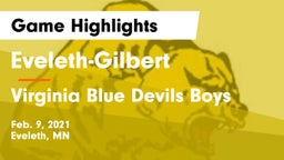 Eveleth-Gilbert  vs Virginia Blue Devils Boys Game Highlights - Feb. 9, 2021
