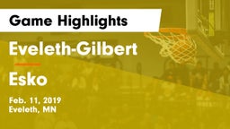 Eveleth-Gilbert  vs Esko  Game Highlights - Feb. 11, 2019