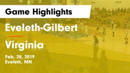 Eveleth-Gilbert  vs Virginia Game Highlights - Feb. 28, 2019
