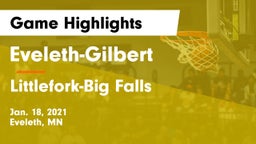 Eveleth-Gilbert  vs Littlefork-Big Falls  Game Highlights - Jan. 18, 2021