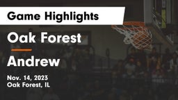 Oak Forest  vs Andrew  Game Highlights - Nov. 14, 2023